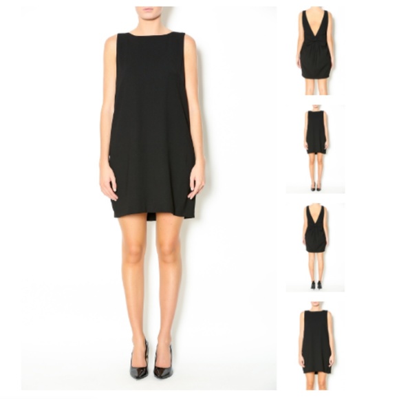 NWT FRNCH Black Mini Dress w/ Low Back, Bow Detail - Picture 2 of 7